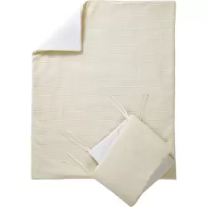 Image of Clair de Lune Waffle Cot/Cot Bed Quilt & Bumper Bedding Set - Cream - Cream