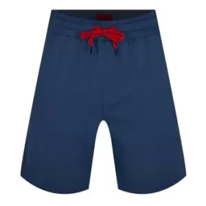 Image of Hugo Stacked Logo Shorts - Blue