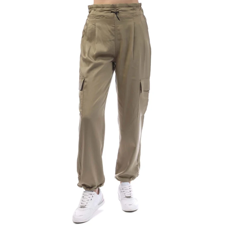 Image of DKNY Soft Cargo Pants with a Bungee Waist Beige female XS