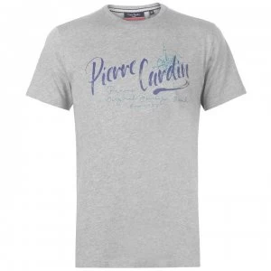 Image of Pierre Cardin Short Sleeve Printed Tee Mens - Grey Marl