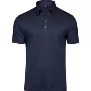 Image of Tee Jays Mens Pima Cotton Interlock Polo Shirt (M) (Navy)