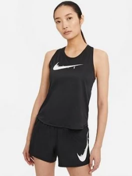 Image of Nike Running Swoosh Tank, Black, Size S, Women
