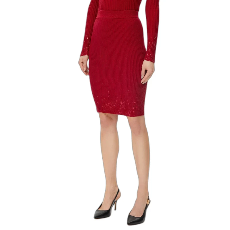 Image of Guess Womens skirt Guess Alice Rhinestones Rouge Female L