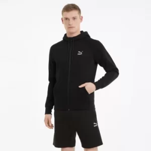 Image of PUMA Classics Tech Full-Zip Mens Hoodie, Black, size Small, Clothing