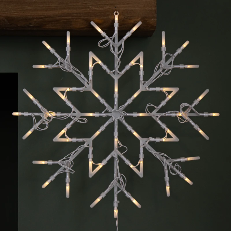 Image of 34cm Battery Operated Light up Christmas Snowflake with 50 Warm White LEDs