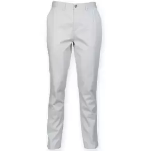 Image of Front Row Mens Cotton Rich Stretch Chino Trousers (40L) (Light Grey)