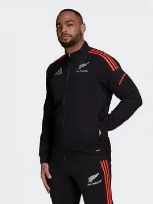 Image of adidas All Blacks Primeblue Rugby Presentation Track Top, Black Size M Men