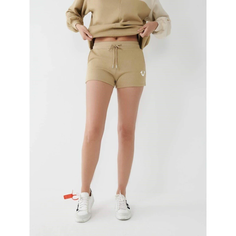 Image of True Religion Womens Fleece Lounge Jogger Shorts Travertine female 12