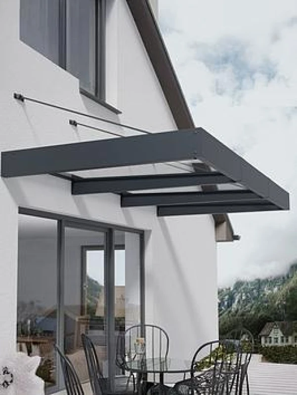 Image of Palram - Canopia Palram Canopia 3000mm XL Sophia Door Awning - Grey Clear