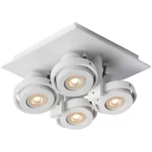Image of Lucide LANDA - Ceiling Spotlight - LED Dim to warm - GU10 - 4x5W 2200K/3000K - White