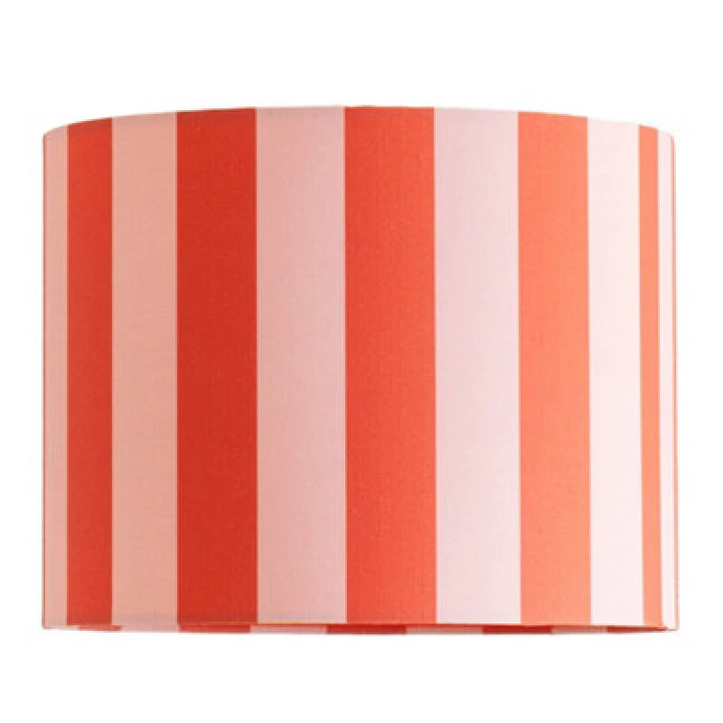 Image of ValueLights ValueLights Callie Colour Clash Orange and Pink Stripe Fabric Drum Lamp Shade Size: Large Multi Large Unisex 5016529272229