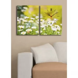 Image of 2P3040CS-137 Multicolor Decorative Canvas Wall Clock (2 Pieces)