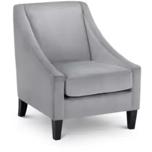 Image of Roberta - Grey Velvet Scoop Back Accent Chair