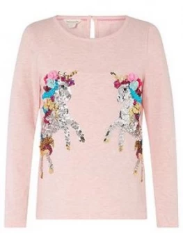Image of Monsoon Girls S.E.W. Sequin Unicorn Top - Pink