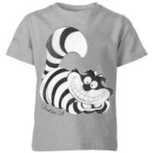Image of Disney Alice In Wonderland Cheshire Cat Mono Kids T-Shirt - Grey - 3-4 Years