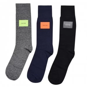Image of Calvin Klein 3 Pack Logo Socks - Salt and Pepper