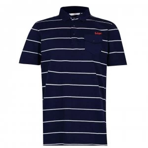 Image of Lee Cooper Stripe Polo Mens - Navy/White