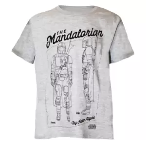 Image of Star Wars: The Mandalorian Boys Action Figure T-Shirt (5-6 Years) (Heather Grey)