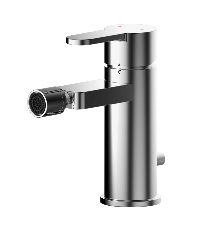 Image of Balterley Round Mono Bidet Mixer Tap With Pop Up Waste Chrome Silver