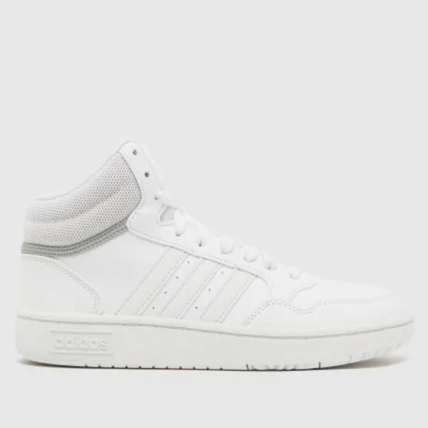 Image of adidas white hoops mid 3.0 Youth trainers White UK 5 (EU 38)