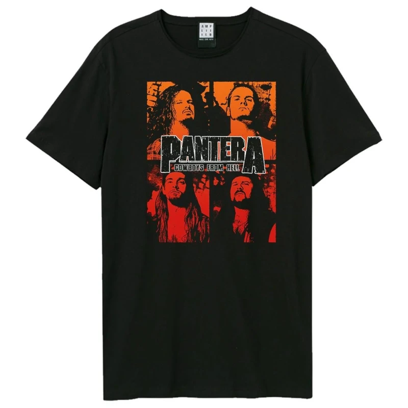 Image of Amplified Amplified Men Cow Square Pantera T-Shirt in Black Size: X-Small Black XS Male 5063852067435