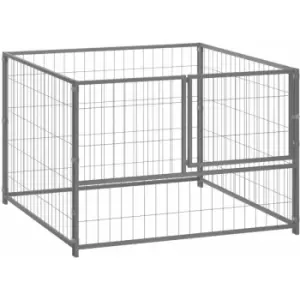 Image of Vidaxl - Dog Kennel Silver 100x100x70cm Steel Silver