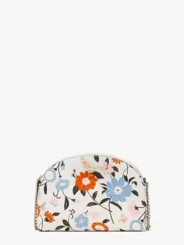 Image of Spencer Floral Garden Embossed Double-Zip Dome Crossbody - Cream - One Size