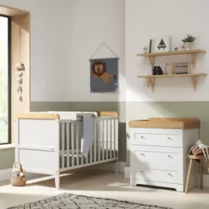 Image of Tutti Bambini Rio Grey and Oak 2 Piece Nursery Furniture Set