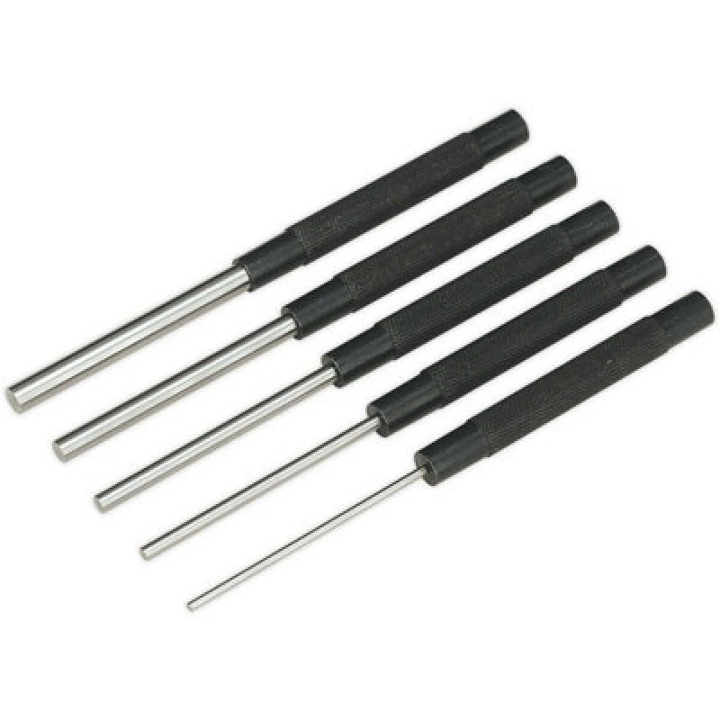 Image of Loops 5 Piece Long Pattern Parallel Pin Punch Set - 200mm Length - Hardened & Treated Multi
