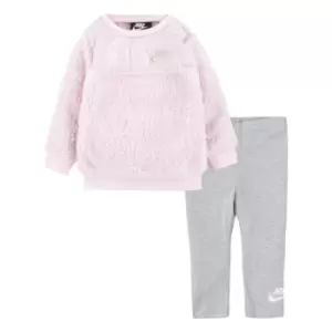 Image of Nike Sherpa Crew Sweater Set Baby Girls - Grey