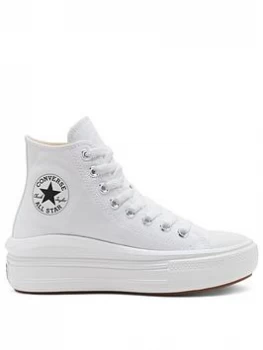 Image of Converse Chuck Taylor All Star Move Platform Hi - White/White/White, Size 4.5, Women