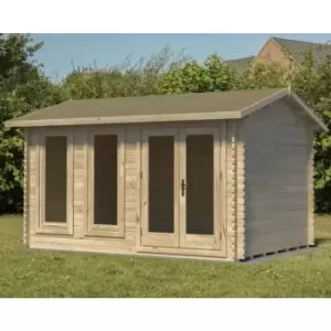 Image of Forest - Chiltern 4.0m x 3.0m Log Cabin - Apex Roof, Single Glazed with Felt Shingles and Underlay