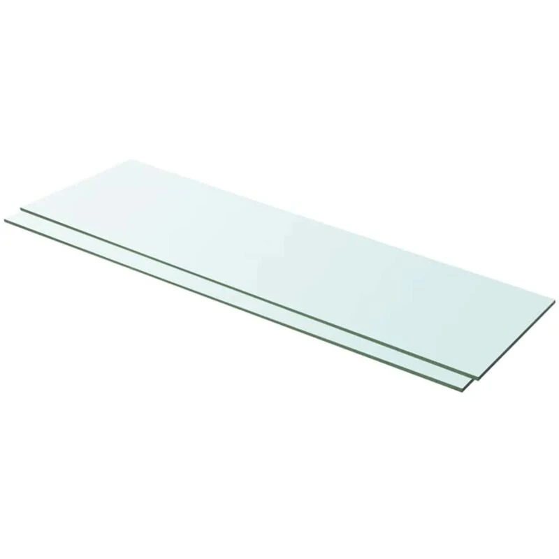 Image of VIDAXL Shelves 2 pcs Panel Glass Clear 100x30cm vidaXL 3051586