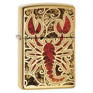 Image of Zippo Scorpion Shell High Polish Brass Regular Lighter