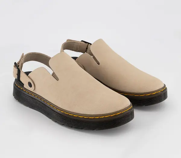 Image of Dr. Martens Mens Carlson Mules Warm Sand Eh Suede Mb Natural, 9