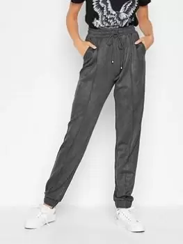 Image of Long Tall Sally Grey Suede Jogger, Grey, Size 18, Women
