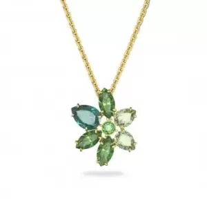 Image of Gema Gold-Tone Plated Green Flower Pendant 5658399