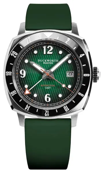 Image of Duckworth Prestex D489-04-ER Rivington GMT (42mm) Green Fum Watch