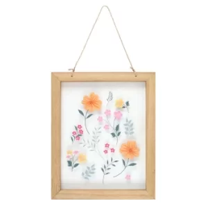 Image of Botanical Printed Glass Wall Hanging Frame