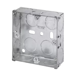 Image of Click Scolmore Essentials 1 Gang 25MM K/O Galvanised Metal Back Box - WA093