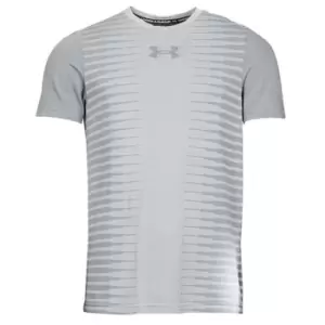 Image of Under Armour UA SEAMLESS WORDMARK SS mens T shirt in Grey - Sizes S,M,L,XL