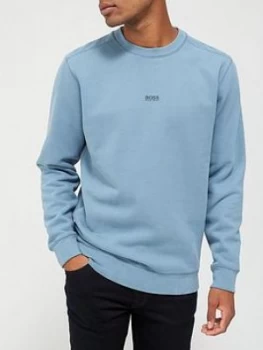 Image of Hugo Boss Weevo Centre Logo Sweatshirt Grey Size L Men