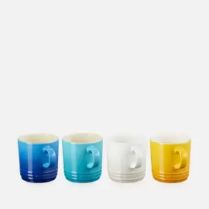 Image of Le Creuset Riviera Collection Mugs - 350ml - Set of 4 - Azure Blue, Teal, Meringue, Nectar