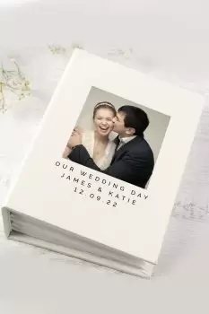 Image of Personalised Front Cover Photo Album - upload Image and Message - Natural