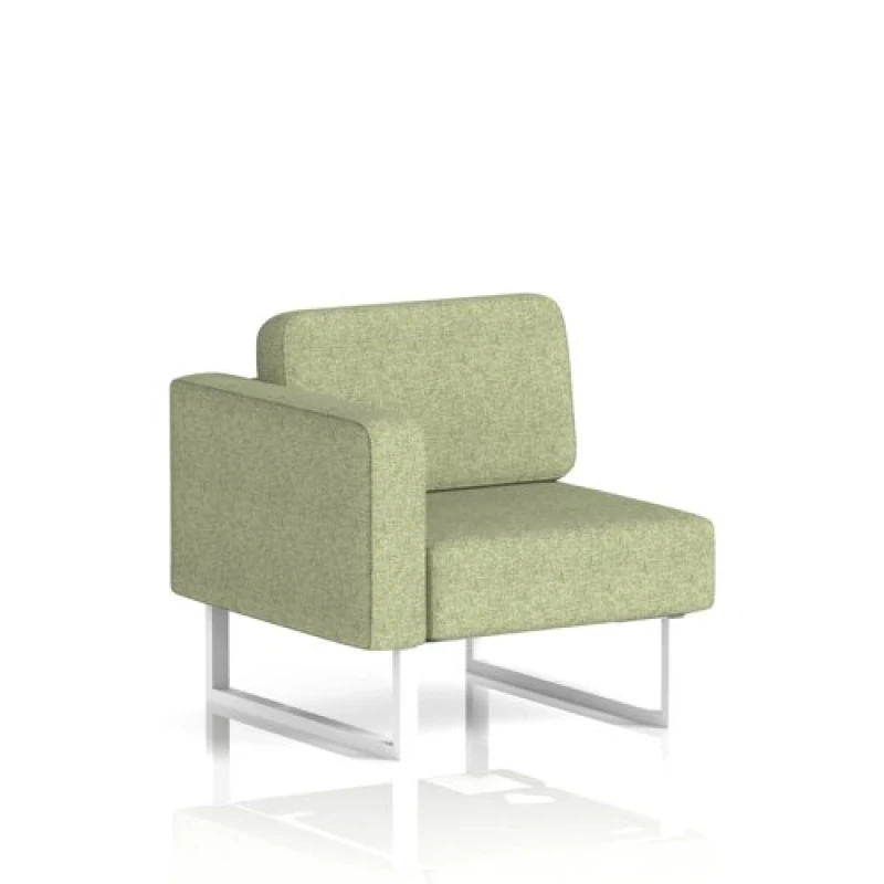 Image of Brixworth Modular Seating Right Unit with White in Rivet Fabric - Burnish