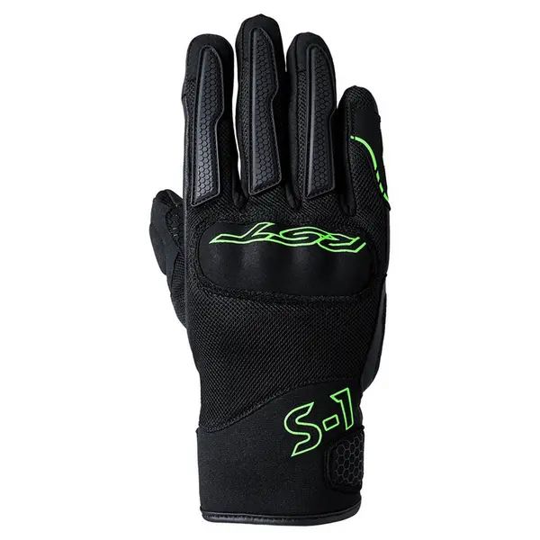 Image of RST S1 Mesh Gloves Black Grey Neon Green Size 9