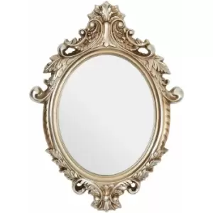 Image of Champagne Finish Garlanded Oval Wall Mirror - Premier Housewares