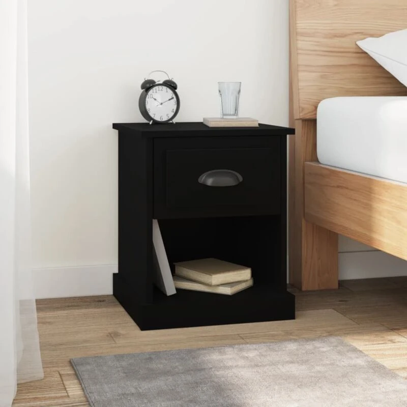 Image of VIDAXL Bedside Cabinet Black 39x39x47.5cm Engineered Wood Vidaxl 8720845790202