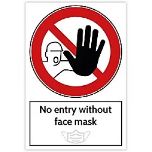Image of Trodat Health and Safety Sign No entry without face mask Aluminium 20 x 30 cm