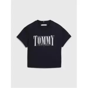 Image of Tommy Hilfiger Tommy Sateen Logo Tee S/S - Blue